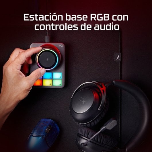 HyperX Cloud Alpha 2 Auriculares Gaming Inalámbricos con Base RGB y 250 h de Batería PC Negro