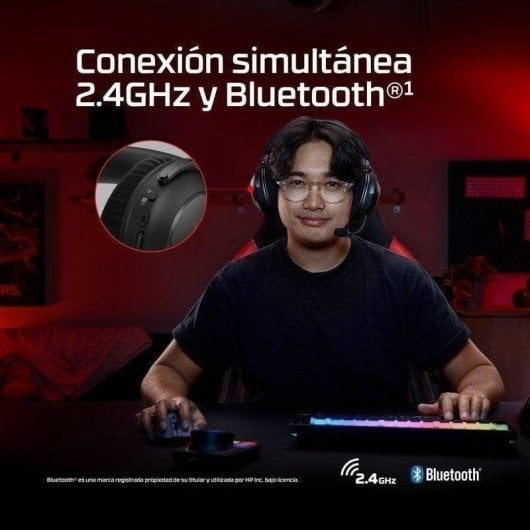 Auriculaires HyperX Cloud Alpha 2 Sans fil Bluetooth/2,4 GHz Gaming, Annulation de Bruit, Base RGB, Noir