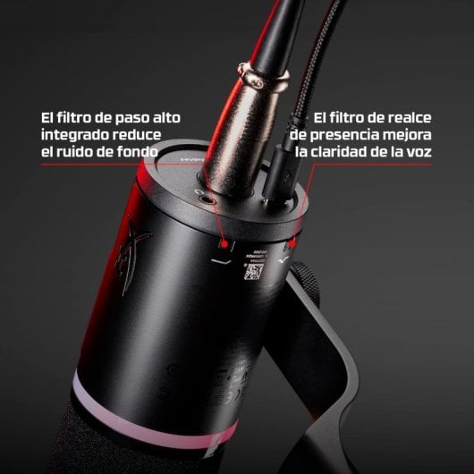 Microphone HyperX FlipCast USB XLR dynamique cardioïde filtre antipop noir