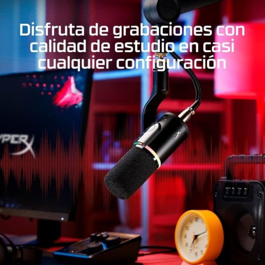 Microphone HyperX FlipCast USB XLR dynamique cardioïde filtre antipop noir