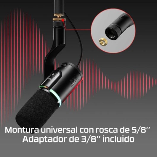 Microfono HyperX FlipCast USB XLR dinamico con montura antivibrazioni nero
