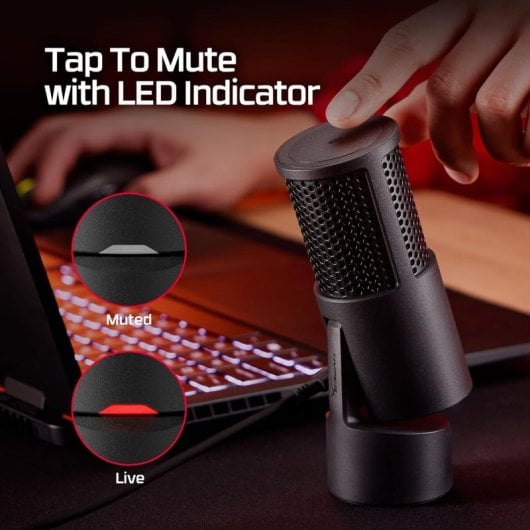 Micrófono HyperX Solocast 2 USB cardioide negro con cable de 2 m