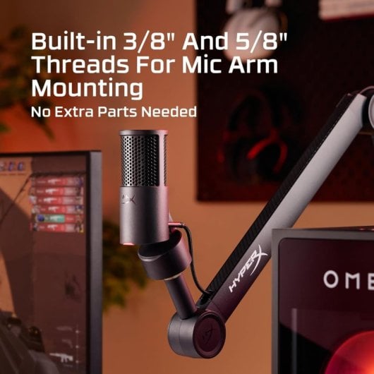 Micrófono HyperX Solocast 2 USB cardioide negro con cable de 2 m
