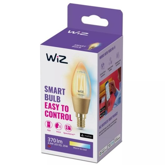 Ampoule connectée WiZ Filament ambre 4,9 W E14 C35 Wi-Fi multicolore Or