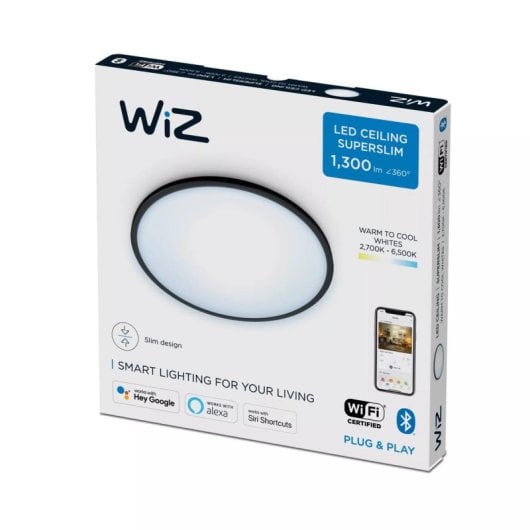 Plafonnier intelligent WiZ IMAGEO 2 spots orientables LED Wi-Fi/Bluetooth blanc métal 2200K