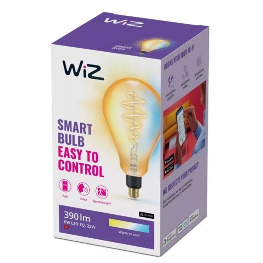 Ampoule connectée WiZ PS160 E27 25W filament ambre Wi-Fi dorée