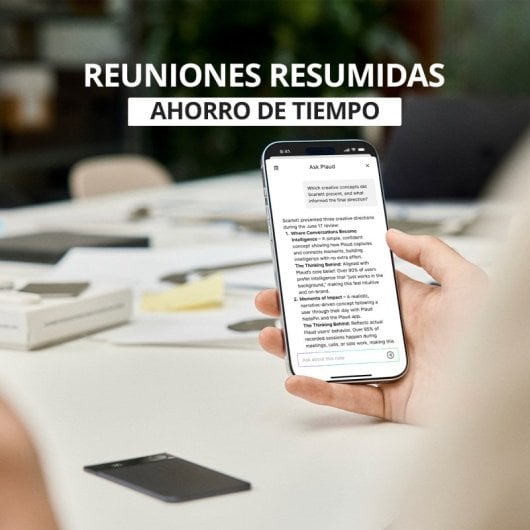 Grabadora IA Plaud Note Pro 64GB 4 Micrófonos AMOLED Dual Wi-Fi Bluetooth Aluminio Negro