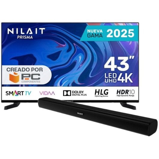Nilait Prisma 43UD7004S 43" LED UHD 4K Smart TV VIDAA + Harmony Sound bar Barra de Sonido