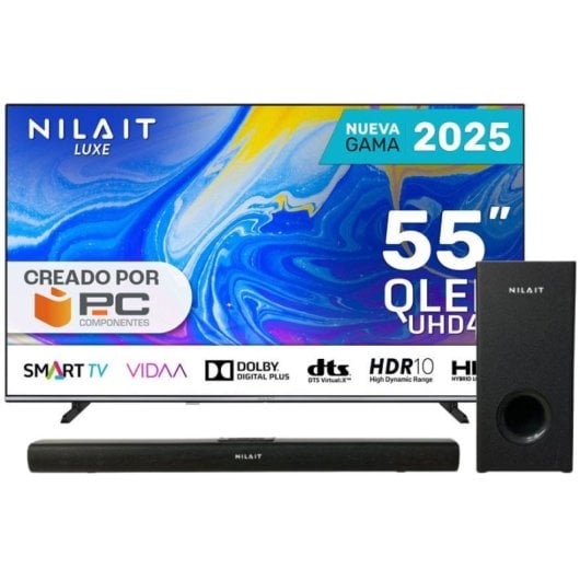 Nilait Luxe NI-55UD8004SE 55" QLED UltraHD 4K Smart TV VIDAA + Harmony Sound Bar Barra de Sonido 2.1