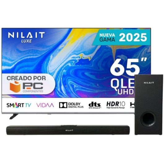 Nilait Luxe NI-65UD8004SE 65" QLED UltraHD 4K Smart TV VIDAA + Harmony Sound Bar Barra de Sonido 2.1
