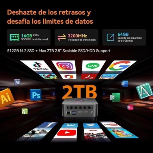 Desktop-PC Blackview MP100 AMD Ryzen 7 5825U 16GB 512GB SSD Windows 11 Pro Triple Display