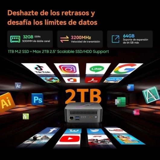 Mini PC Blackview MP100 AMD Ryzen 7 5825U 32GB 1TB SSD Radeon Windows 11 RGB