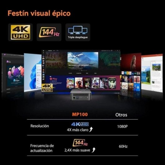 Mini PC Blackview MP100 AMD Ryzen 7 5825U 32GB 1TB SSD Radeon Windows 11 RGB