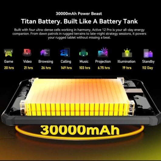Blackview Active 12 Pro Tablet Robusto 5G 12GB/256GB 11'' 30000mah Preto/Laranja