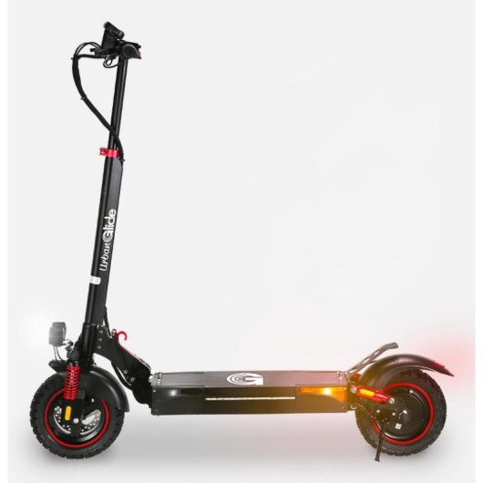 Patinete électrique UrbanGlide eCross Pro 800W Autonomie 50km Suspensions LED Noir Rouge
