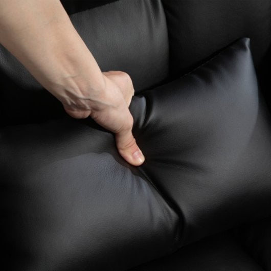 Homcom Silla De Oficina Con 6 Puntos De Masaje Reposapiés Retráctil Negro