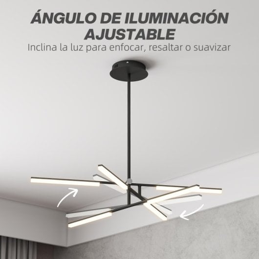 Homcom Lámpara Colgante Moderna Con Ángulo De Luz Ajustable Pantalla De Acrílico