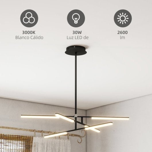 Homcom Lámpara Colgante Moderna Con Ángulo De Luz Ajustable Pantalla De Acrílico
