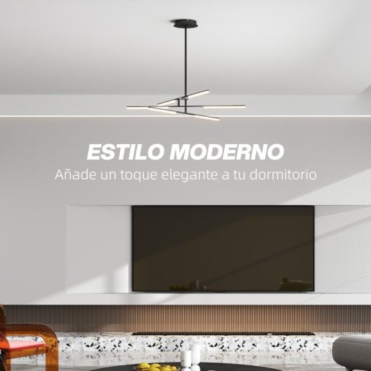 Homcom Lámpara Colgante Moderna Con Ángulo De Luz Ajustable Pantalla De Acrílico