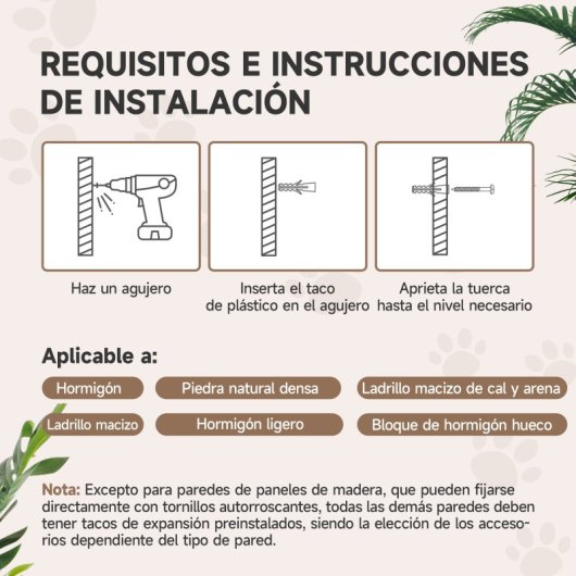 Pawhut Juego De Pared De Escalada Para Gatos De 4 Piezas Con Plataformas Gris