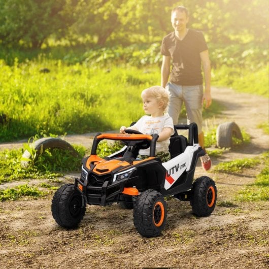 Aiyaplay Coche Eléctrico Para Niños 12v Con 2 Motores Control Remoto Naranja