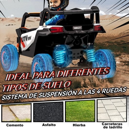 Aiyaplay Coche Eléctrico Para Niños 12v Con 2 Motores Control Remoto Naranja