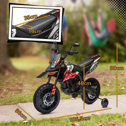 Aiyaplay Moto Eléctrica Para Niños 12v Con Licencia Aprilia Rojo