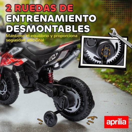 Aiyaplay Moto Eléctrica Para Niños 12v Con Licencia Aprilia Rojo