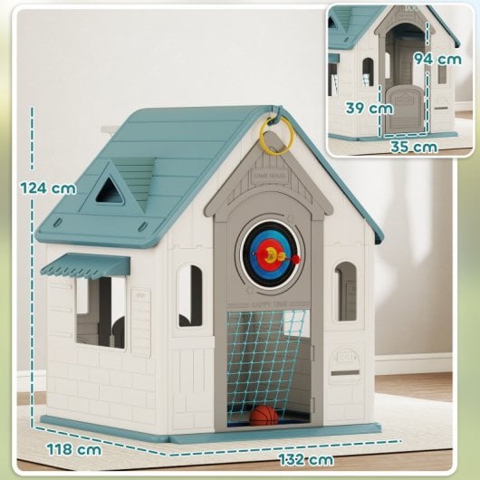 Aiyaplay Casita Infantil Exterior E Interior 5 En 1 Beige
