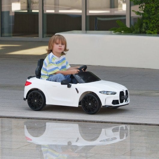 Aiyaplay Coche Eléctrico Para Niños Bmw M4 Con Mando A Distancia Blanco