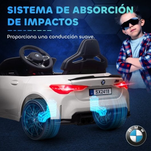 Aiyaplay Coche Eléctrico Para Niños Bmw M4 Con Mando A Distancia Blanco