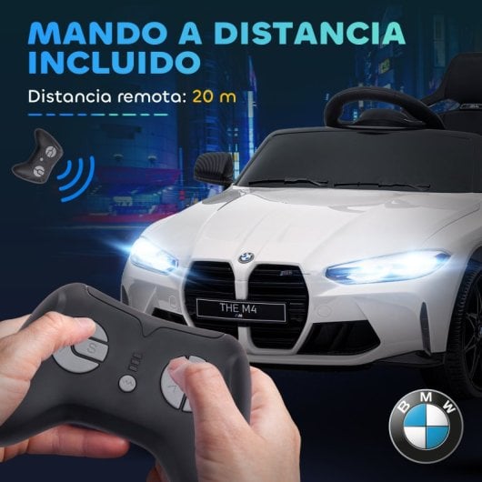 Aiyaplay Coche Eléctrico Para Niños Bmw M4 Con Mando A Distancia Blanco