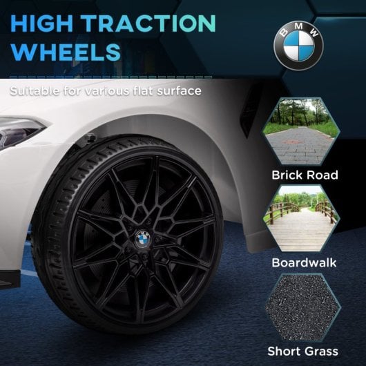 Aiyaplay Coche Eléctrico Para Niños Bmw M4 Con Mando A Distancia Blanco