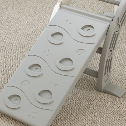 Aiyaplay Juguete De Escalada Para Niños 4 En 1 Con Rampa Escalador De Arco Gris