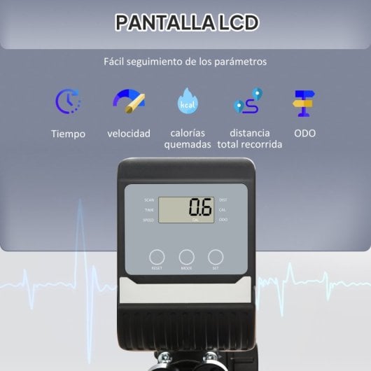 Homcom Bicicleta Estática Con Respaldo De 8 Niveles De Resistencia Con Volante