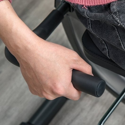 Homcom Bicicleta Estática Con Respaldo De 8 Niveles De Resistencia Con Volante