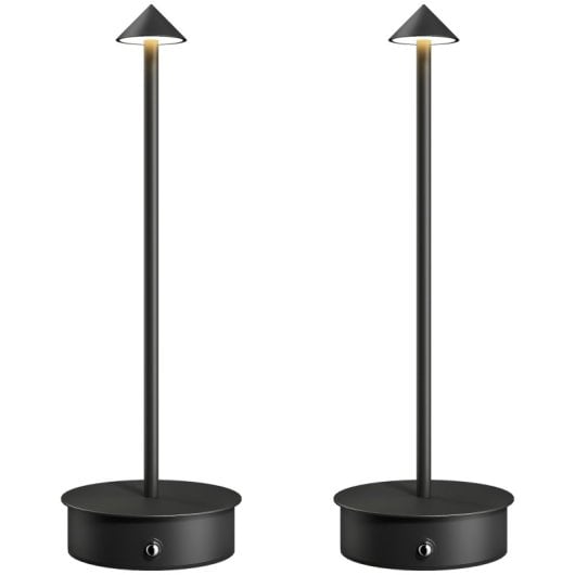 Homcom Juego De 2 Lámparas De Mesa Recargables Regulables Con Control Táctil