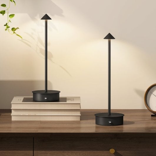 Homcom Juego De 2 Lámparas De Mesa Recargables Regulables Con Control Táctil