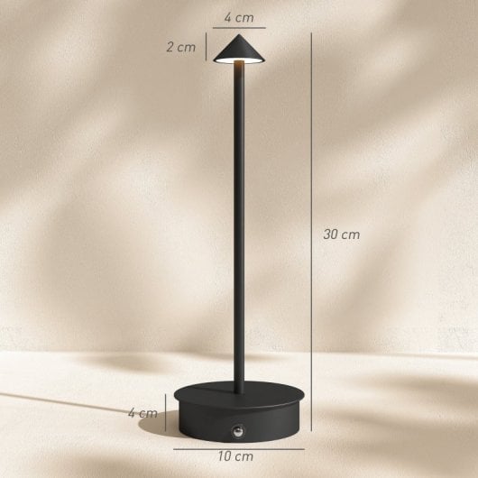 Homcom Juego De 2 Lámparas De Mesa Recargables Regulables Con Control Táctil