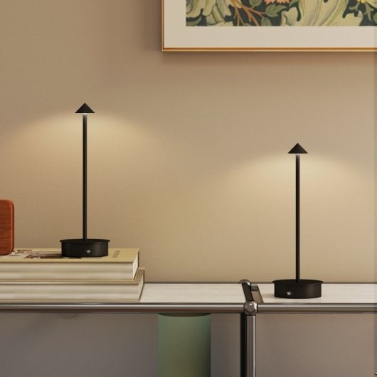 Homcom Juego De 2 Lámparas De Mesa Recargables Regulables Con Control Táctil