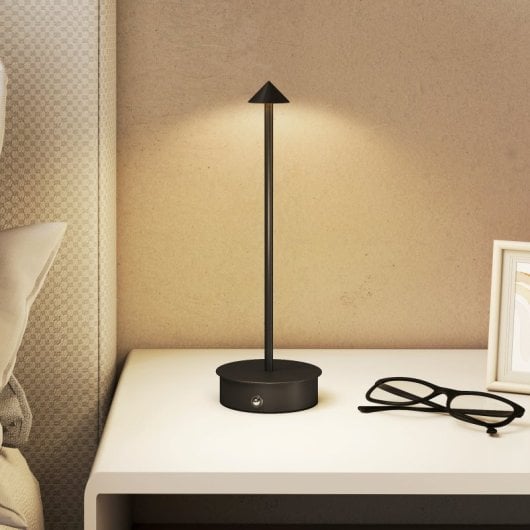 Homcom Juego De 2 Lámparas De Mesa Recargables Regulables Con Control Táctil