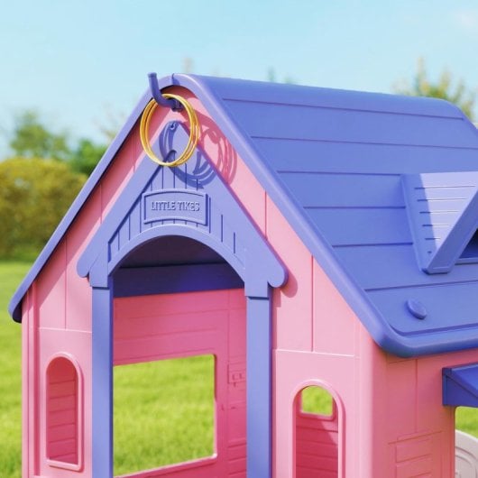 Aiyaplay Casita Infantil Exterior E Interior 3 En 1 Rosa Y Morado