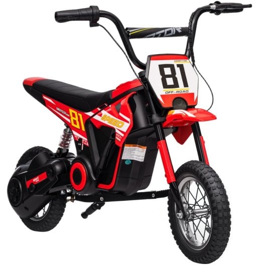 Aiyaplay Moto Eléctrica Para Niños 24v Motor 250w Velocidad De 6-16km/h Rojo