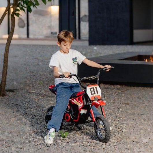 Aiyaplay Moto Eléctrica Para Niños 24v Motor 250w Velocidad De 6-16km/h Rojo