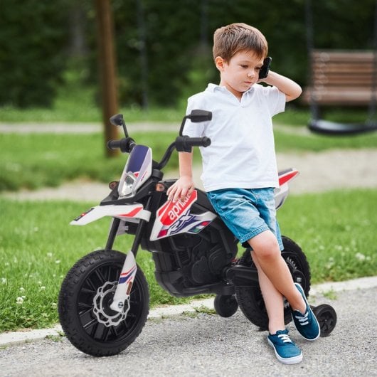 Aiyaplay Moto Eléctrica Para Niños 12v Con Licencia Aprilia Blanco
