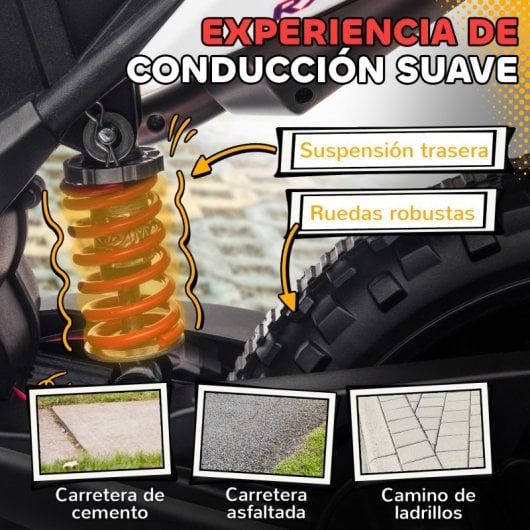 Aiyaplay Moto Eléctrica Para Niños 12v Con Licencia Aprilia Blanco