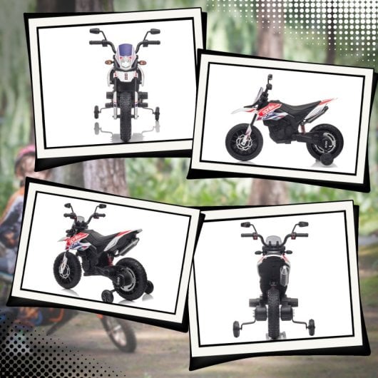 Aiyaplay Moto Eléctrica Para Niños 12v Con Licencia Aprilia Blanco