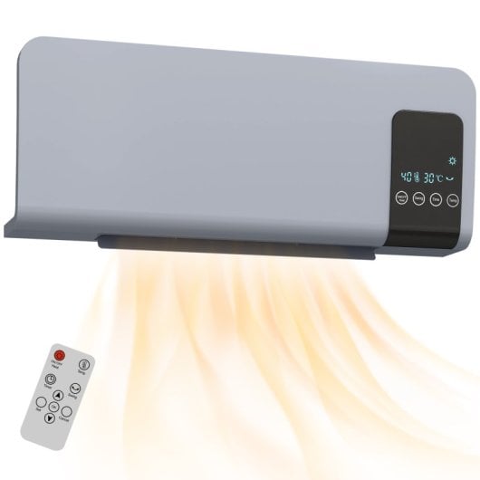 Homcom Calefactor Eléctrico De Pared 1000w/2000w Control Remoto 54,5x12x21,5 Cm