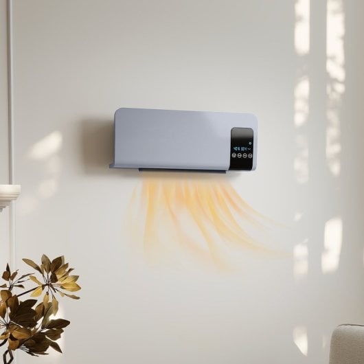 Homcom Calefactor Eléctrico De Pared 1000w/2000w Control Remoto 54,5x12x21,5 Cm