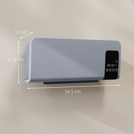 Aquecedor de Parede Cerâmico Homcom 820-294V90GY 2000W Oscilação Remoto